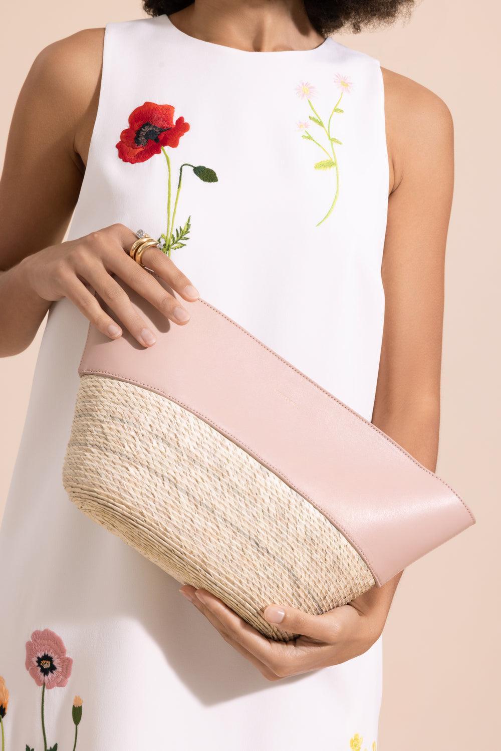 Basket Clutch - Blush Pink-PINK-HANDBAGCLUTCHES-ALTUZARRA