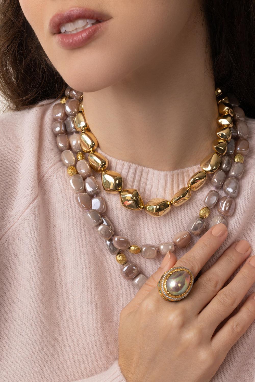 Nugget Ruby Necklace-YELLOW GOLD-JEWELRYFINE JEWELNECKLACE O-VICTOR VELYAN