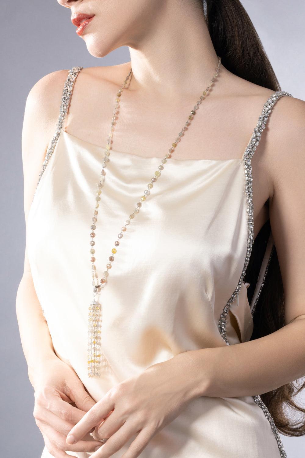 Ethereal Tassel In The Rough Pendant-PLATINUM-JEWELRYFINE JEWELPENDANT-64 FACETS