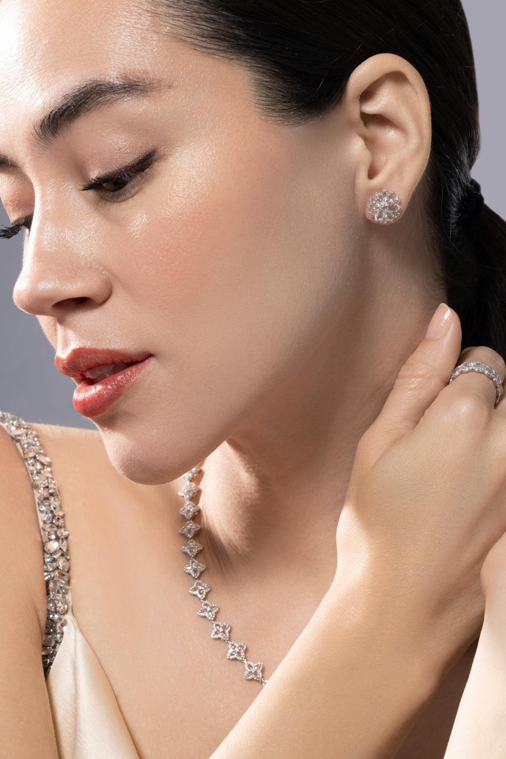 Diamond Mini Eclat Stud Earrings-WHITE GOLD-JEWELRYFINE JEWELEARRING-64 FACETS