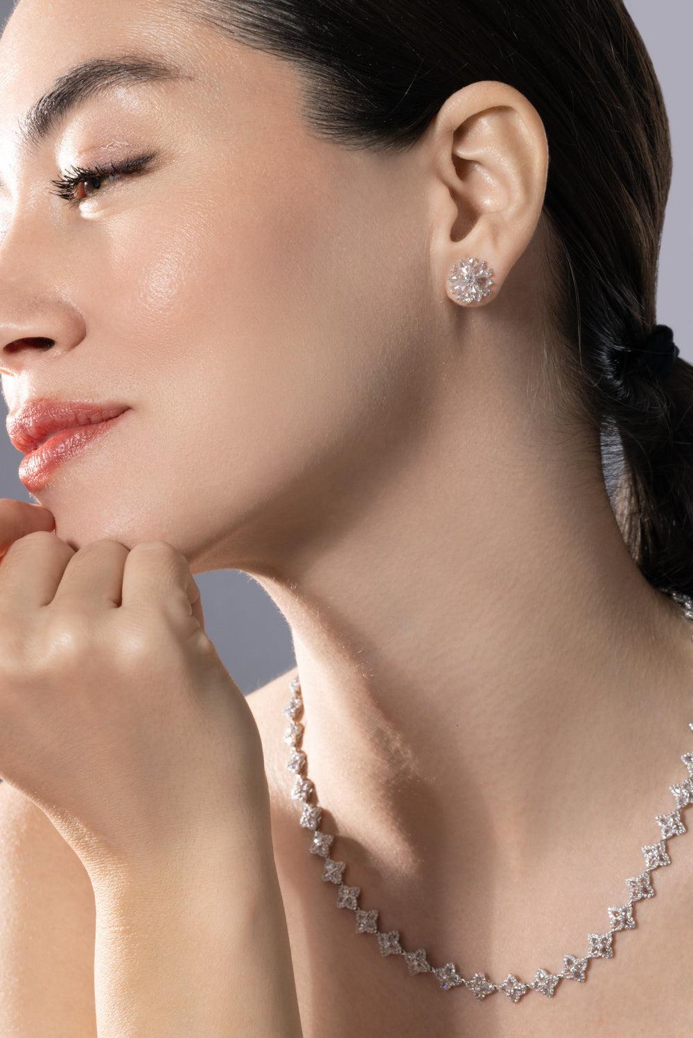 Diamond Mini Eclat Stud Earrings-WHITE GOLD-JEWELRYFINE JEWELEARRING-64 FACETS