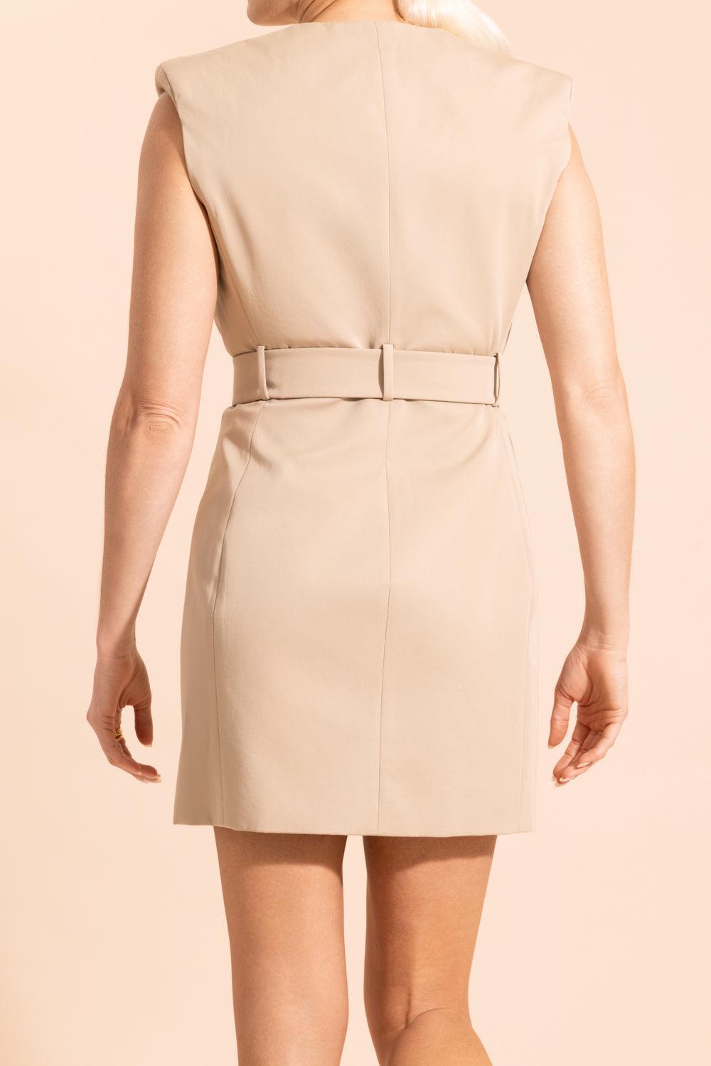 Sleeveless Belt Short Dress-SABLE-36-CLOTHINGDRESSCASUAL-BALMAIN