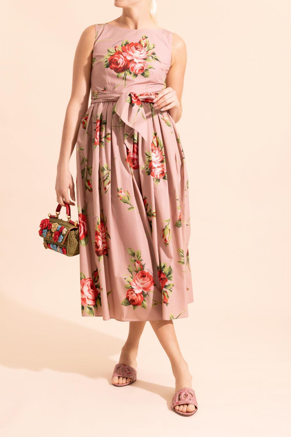Tie Waist Floral Dress | DOLCE & GABBANA – Marissa Collections