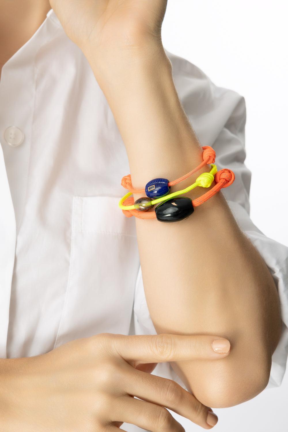 Lapis Saphire Cowry Bead Bracelet-ROSE GOLD-JEWELRYFINE JEWELBRACELET O-DEZSO BY SARA BELTRAN