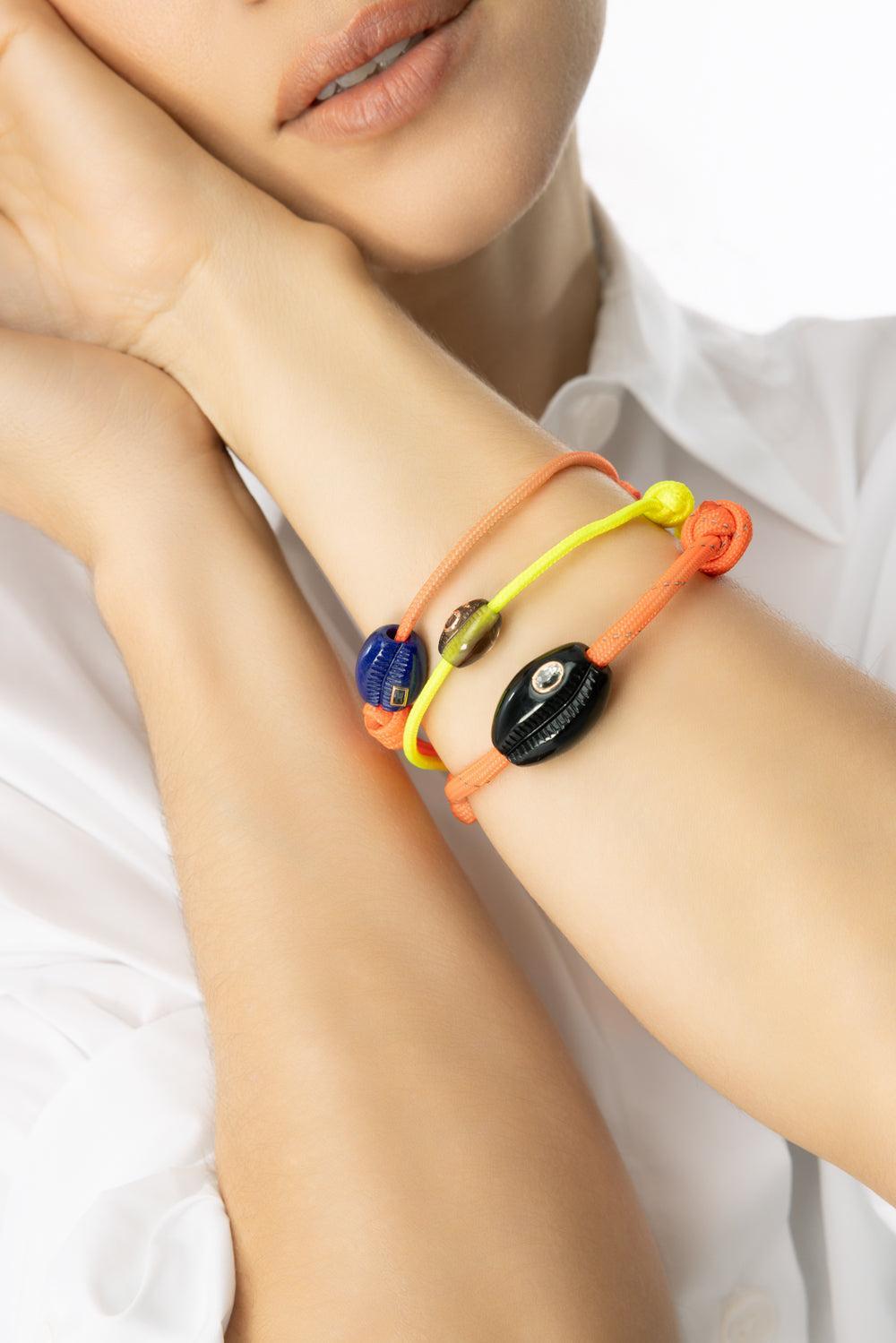 Lapis Saphire Cowry Bead Bracelet-ROSE GOLD-JEWELRYFINE JEWELBRACELET O-DEZSO BY SARA BELTRAN
