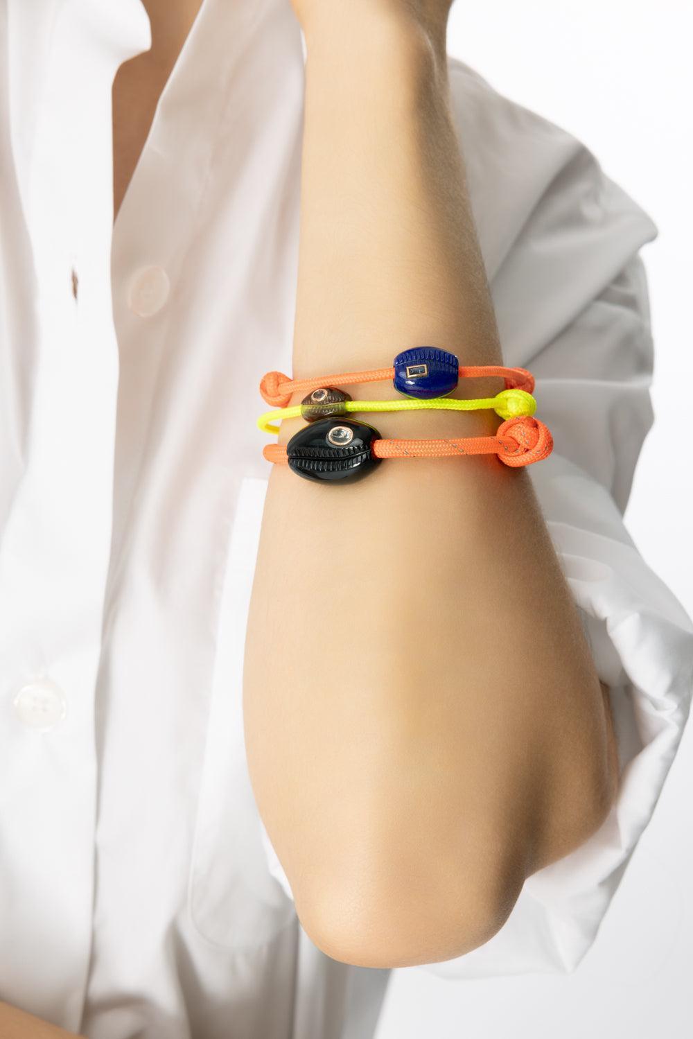 Lapis Saphire Cowry Bead Bracelet-ROSE GOLD-JEWELRYFINE JEWELBRACELET O-DEZSO BY SARA BELTRAN