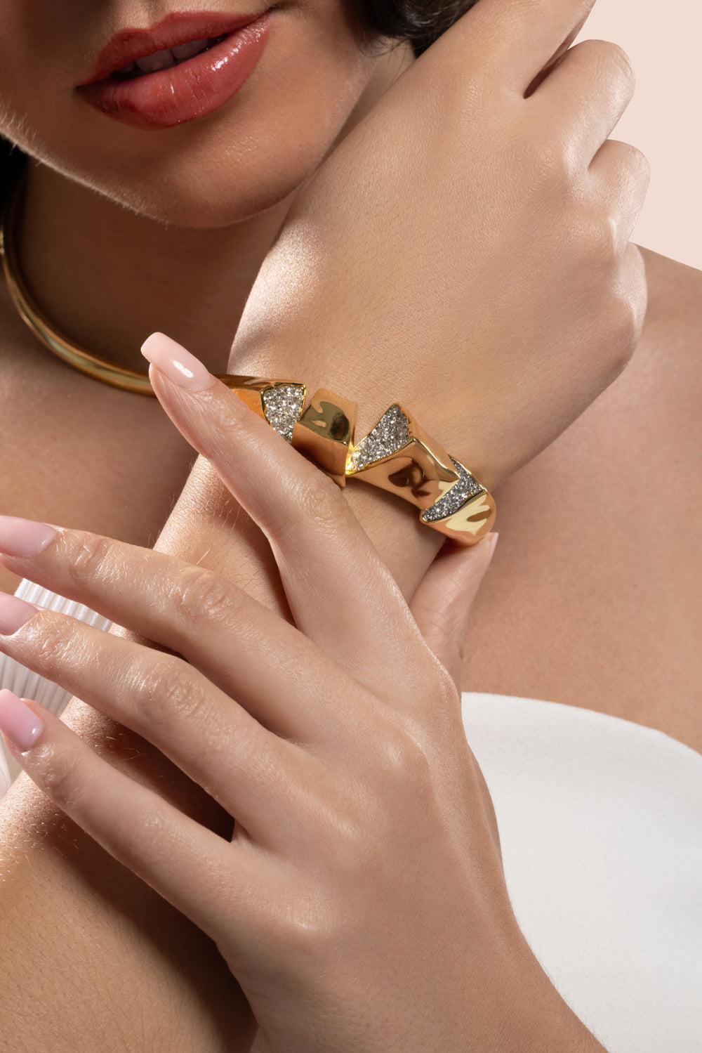 Crystal Peak Solanales Hinge Cuff Bracelet-YELLOW-JEWELRYBOUTIQUEBRACELET O-ALEXIS BITTAR