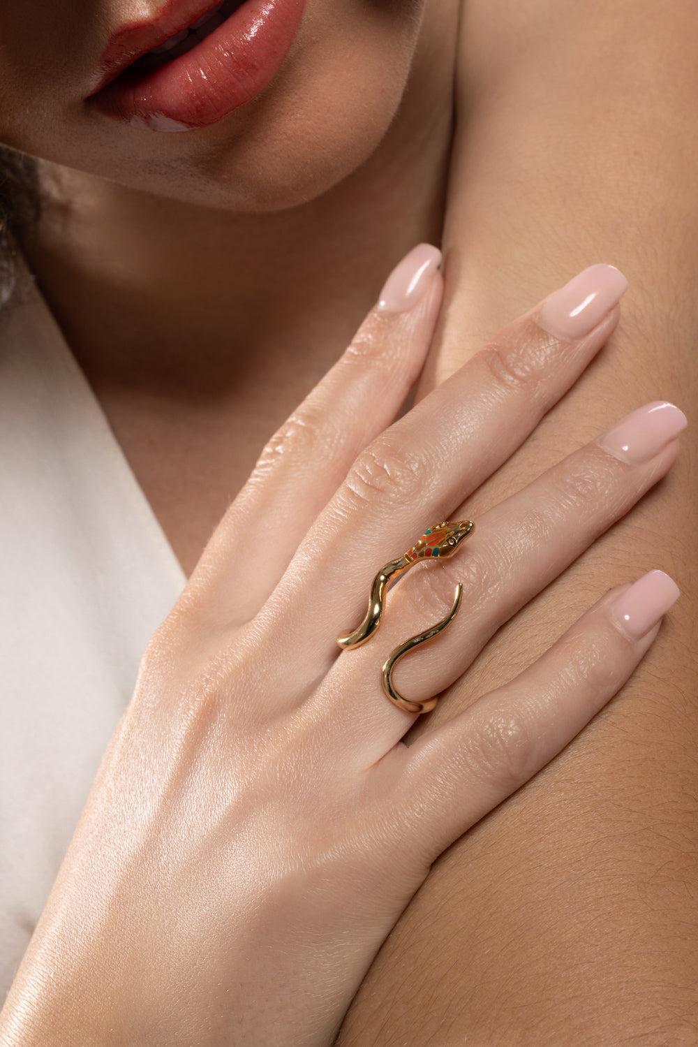 Orange Brown Naja Ring-ORANGE-5.5-JEWELRYBOUTIQUERING-GAS BIJOUX