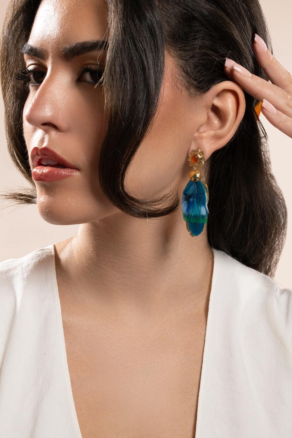 Blue Green Sao Earrings-BLUE/GREEN-JEWELRYBOUTIQUEEARRING-GAS BIJOUX