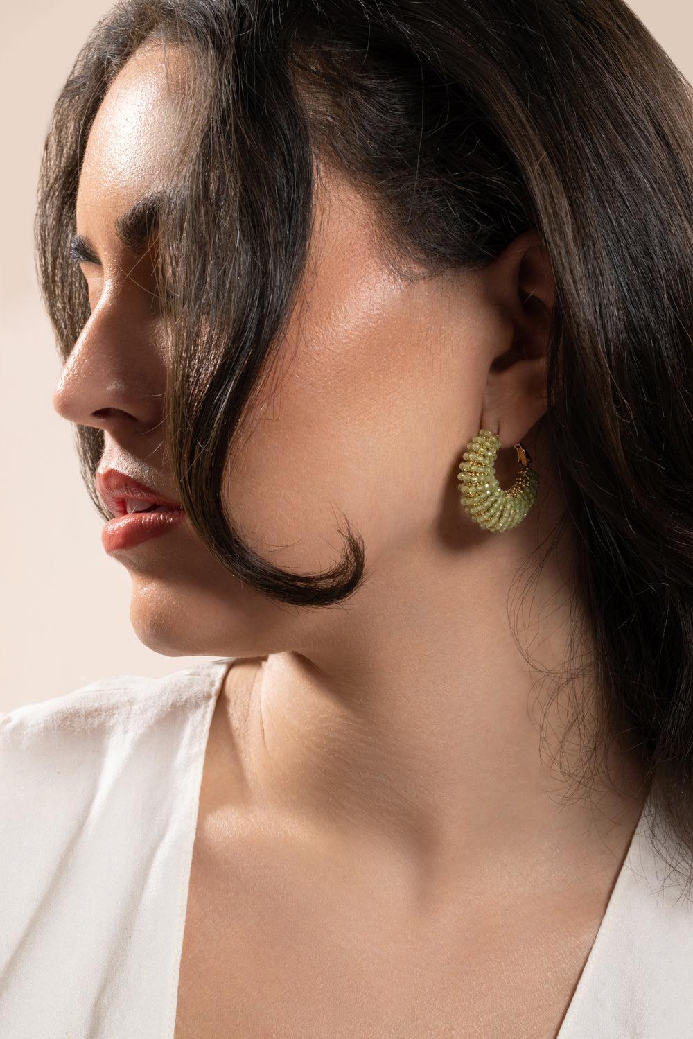 Green Quartz Small Izzia Earrings-GREEN-JEWELRYBOUTIQUEEARRING-GAS BIJOUX