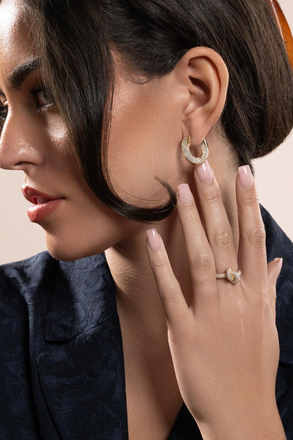 Diamond Pave Big Aurea Spira Creoles Earrings-YELLOW GOLD-JEWELRYFINE JEWELEARRING-ENGELBERT 1920