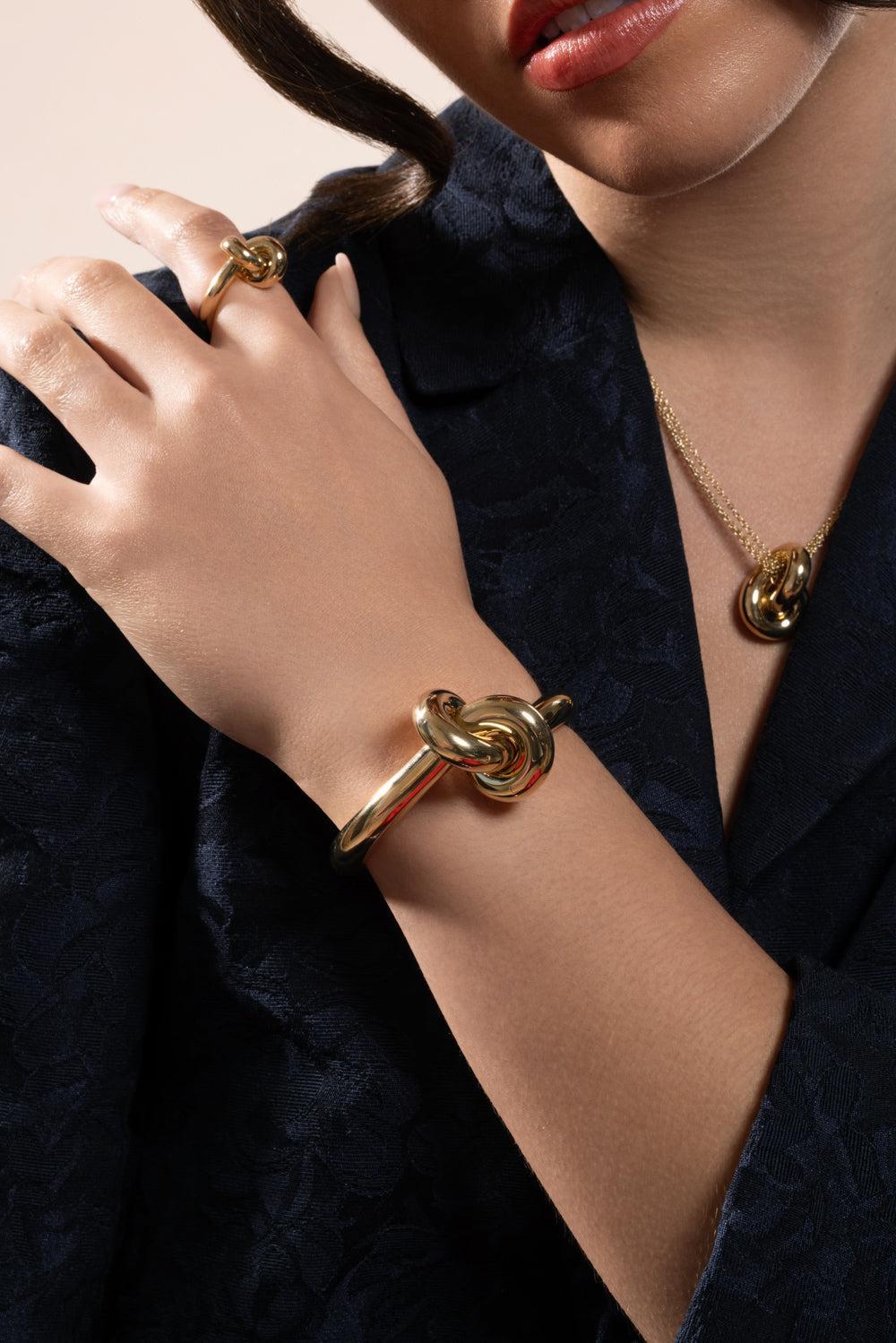 Big Legacy Knot Cuff Bracelet-YELLOW GOLD-JEWELRYFINE JEWELBRACELET O-ENGELBERT 1920