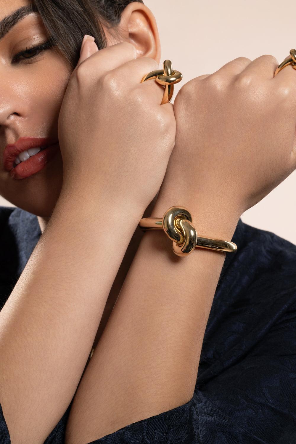 Big Legacy Knot Cuff Bracelet-YELLOW GOLD-JEWELRYFINE JEWELBRACELET O-ENGELBERT 1920