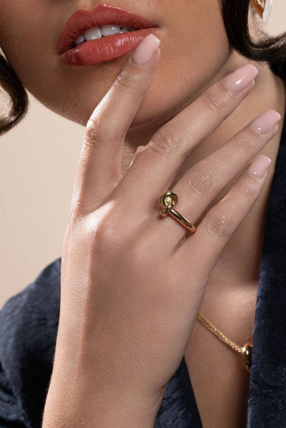 Mini Legacy Knot Ring-YELLOW GOLD-8-JEWELRYFINE JEWELRING-ENGELBERT 1920