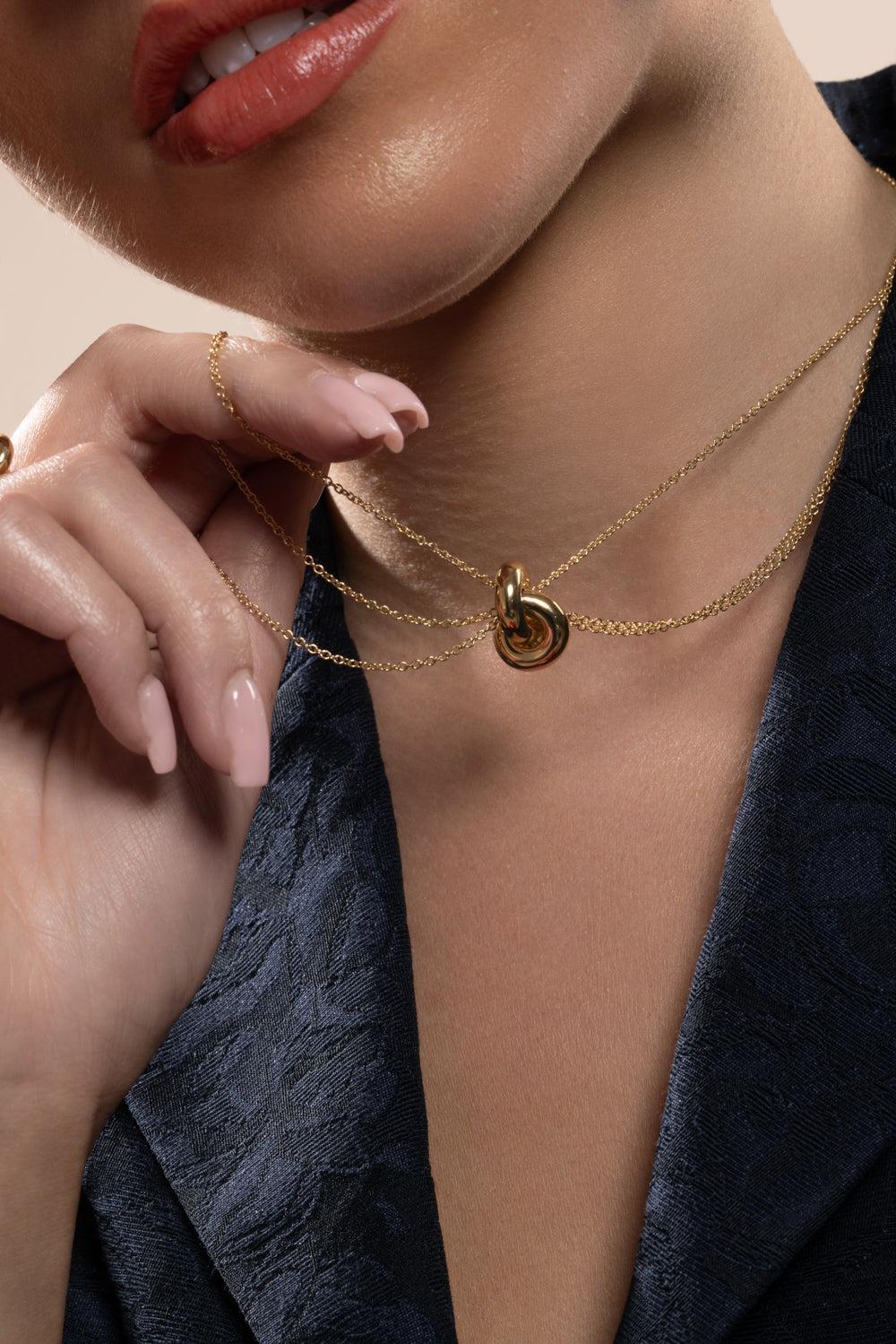 Medium Legacy Knot Pendant Necklace-YELLOW GOLD-JEWELRYFINE JEWELNECKLACE O-ENGELBERT 1920