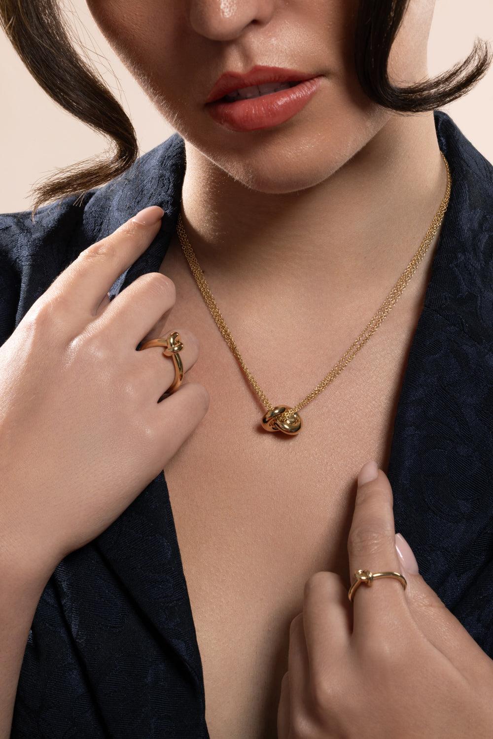Medium Legacy Knot Pendant Necklace-YELLOW GOLD-JEWELRYFINE JEWELNECKLACE O-ENGELBERT 1920