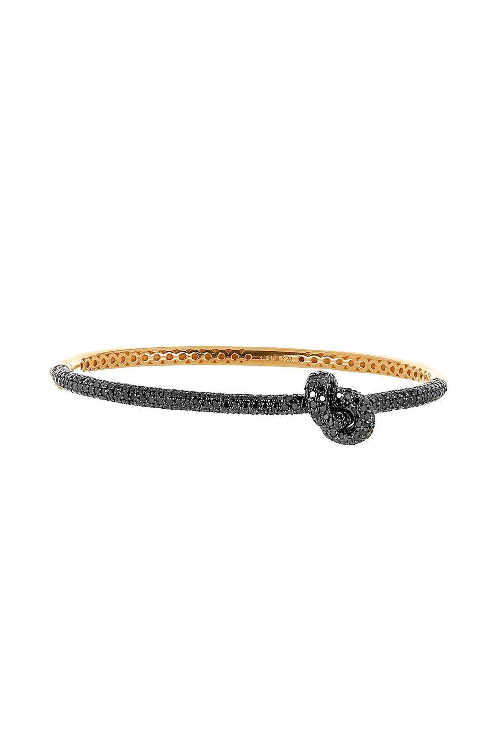 Black Diamond Pave Legacy Knot Bracelet-YELLOW GOLD-JEWELRYFINE JEWELBRACELET O-ENGELBERT 1920