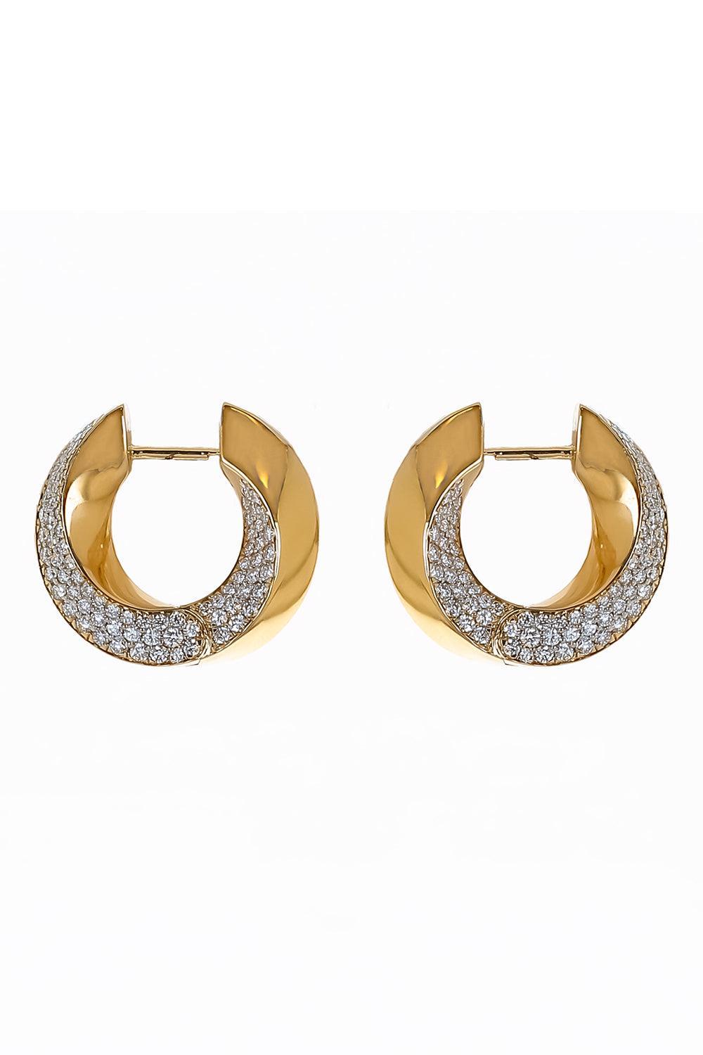 Diamond Pave Big Aurea Spira Creoles Earrings-YELLOW GOLD-JEWELRYFINE JEWELEARRING-ENGELBERT 1920