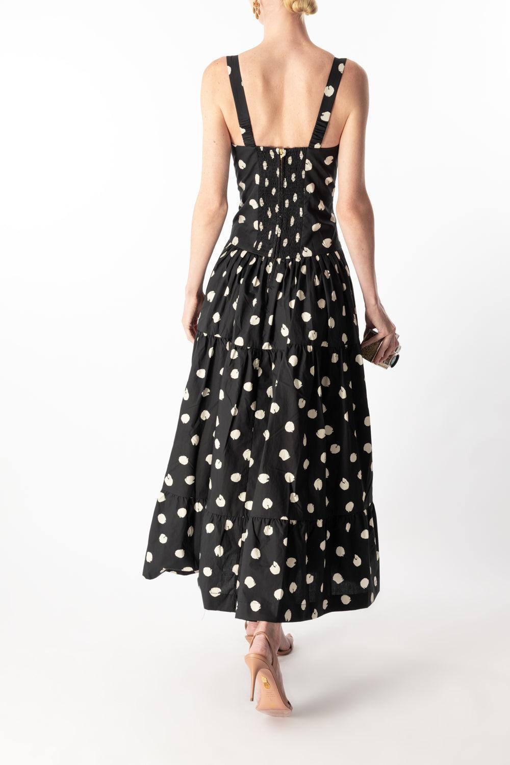 Santiago Midi Dress-SPOT BLACK EGRET-0-CLOTHINGDRESSCASUAL-CARA CARA