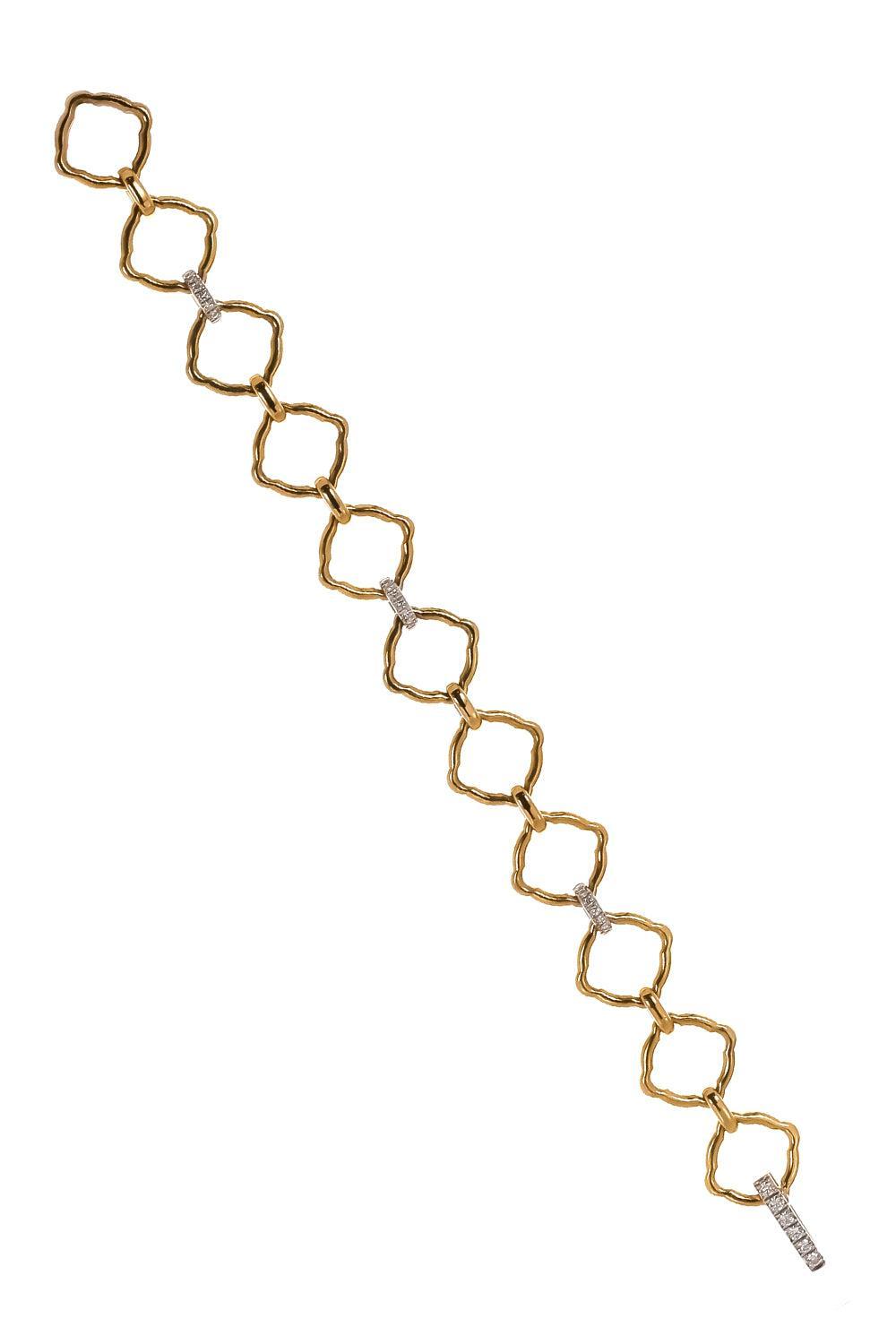 Elongated Hexagon Link Bracelet-YELLOW GOLD-7.5-JEWELRYFINE JEWELBRACELET O-EDINA KISS