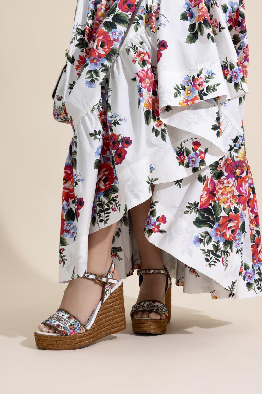 Wedge Sandal-FLORAL-36-SHOESANDAL-DOLCE & GABBANA