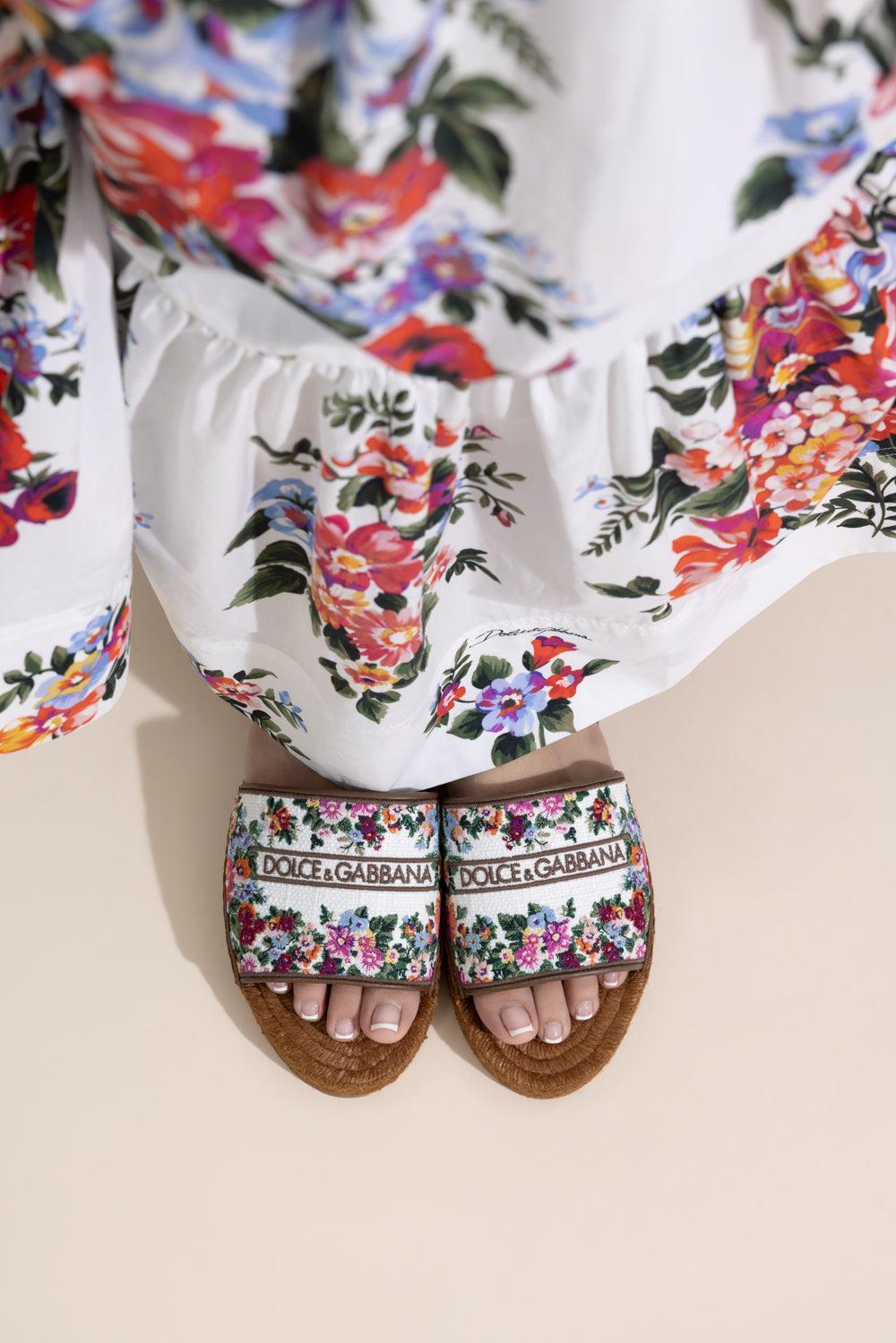 Embroidered Espadrille Slide-FLORAL-36-SHOESANDAL-DOLCE & GABBANA