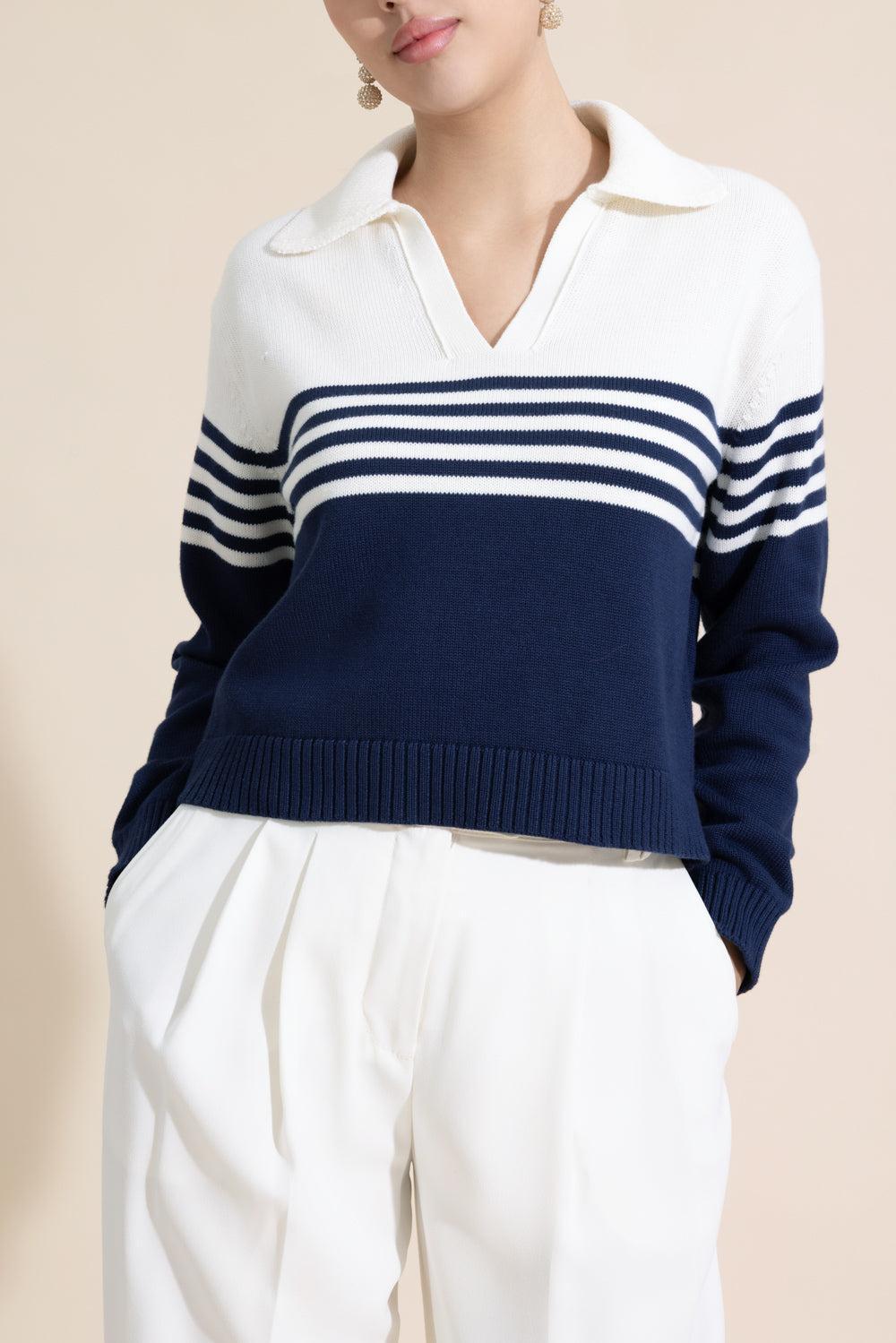 Jules Polo - Midnight Stripe-STRIPE-XS-CLOTHINGTOPKNITS-SIMKHAI