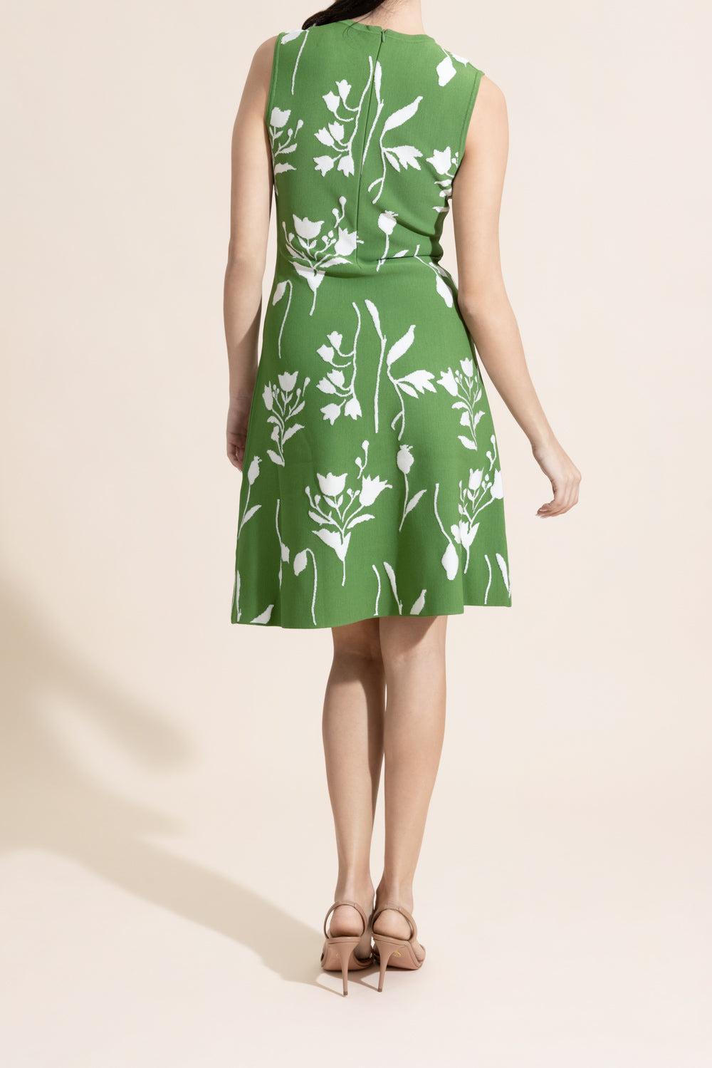 Sleeveless Floral Knit Mini Dress-FLORAL-XS-CLOTHINGDRESSCASUAL-LELA ROSE