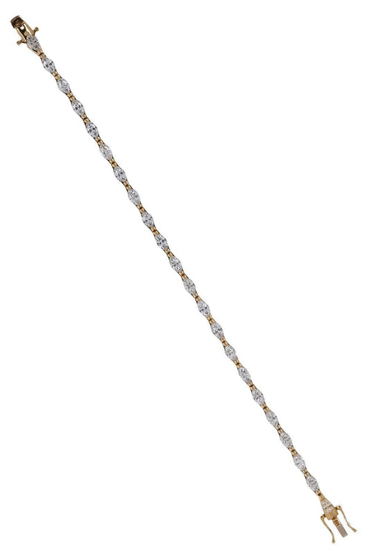 Diamond Marquise Tennis Bracelet - 4.6ct-YELLOW GOLD-7-JEWELRYFINE JEWELBRACELET O-WITH LOVE