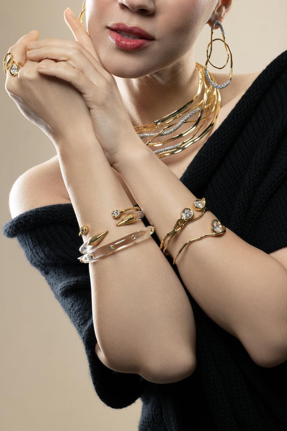 Crystal Asterales Skinny Capped Cuff Bracelet-YELLOW-JEWELRYBOUTIQUEBRACELET O-ALEXIS BITTAR