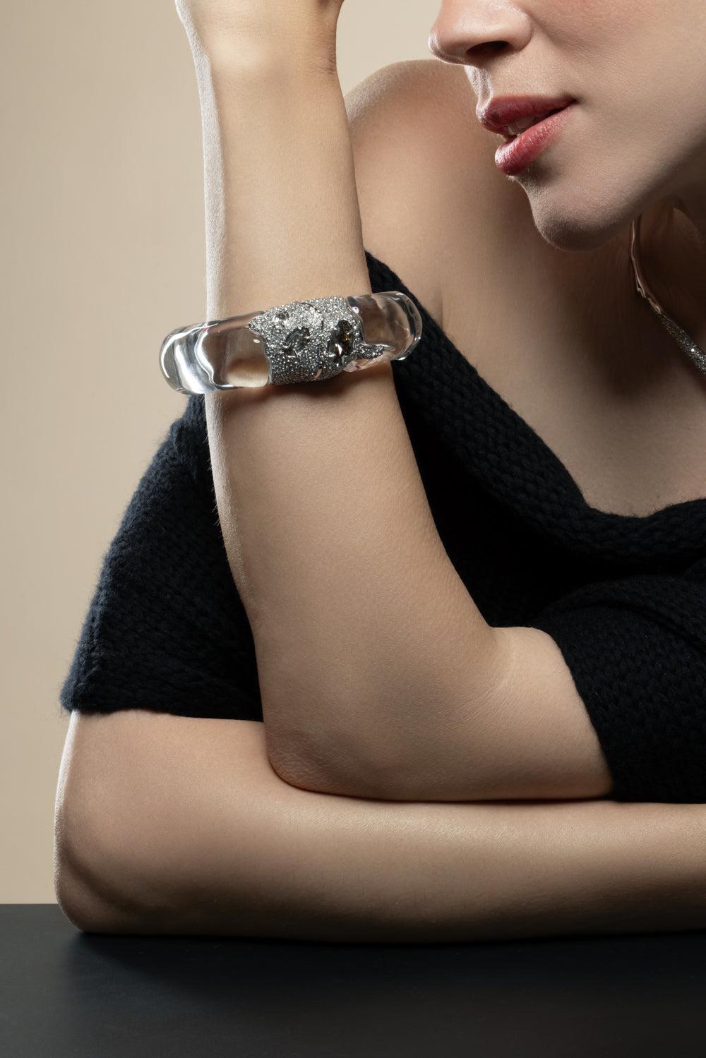 Lucite Silverlake Hinge Bracelet-SLVR CLR-JEWELRYBOUTIQUEBRACELET O-ALEXIS BITTAR