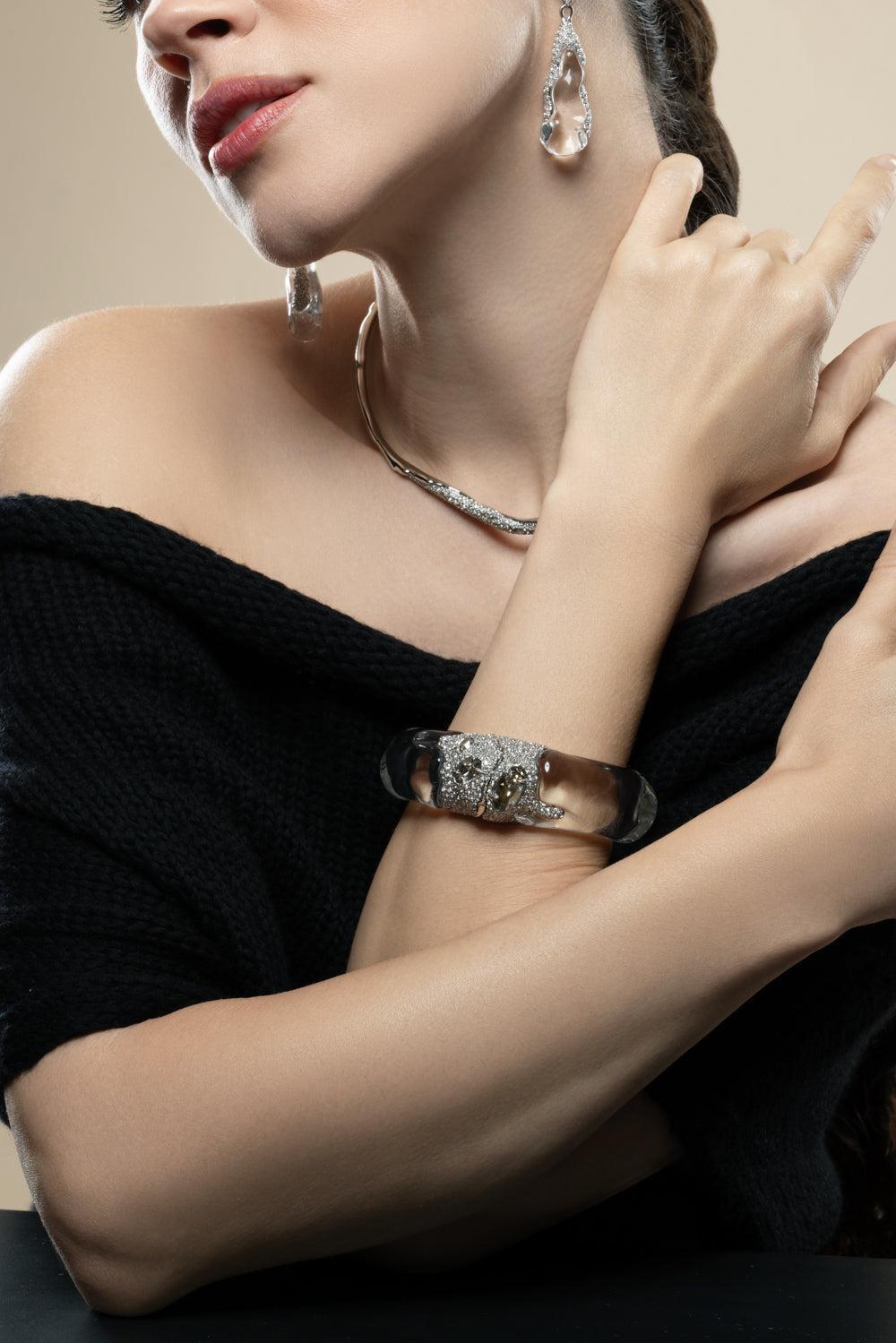 Lucite Silverlake Hinge Bracelet-SLVR CLR-JEWELRYBOUTIQUEBRACELET O-ALEXIS BITTAR