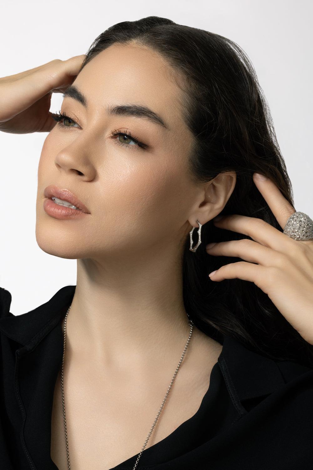 Briar Diamond Hoop Earrings-WHITE GOLD-M-JEWELRYFINE JEWELEARRING-PARULINA