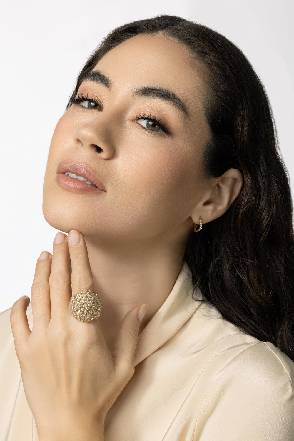Briar Diamond Huggie Earrings-YELLOW GOLD-JEWELRYFINE JEWELEARRING-PARULINA