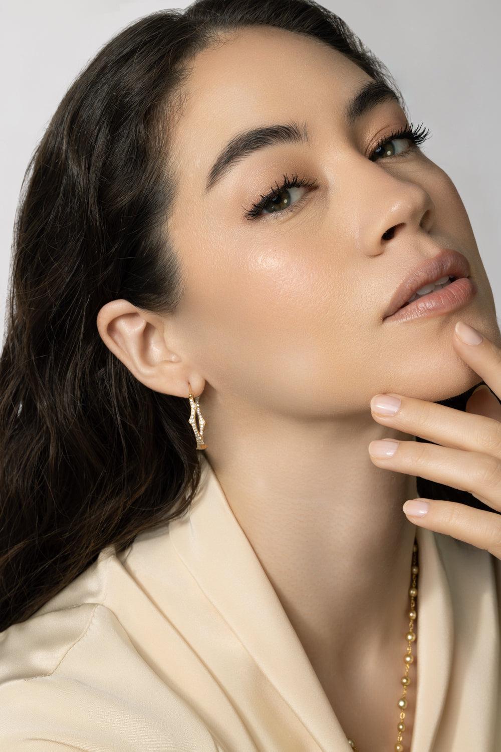 Briar Diamond Hoop Earrings-WHITE GOLD-M-JEWELRYFINE JEWELEARRING-PARULINA