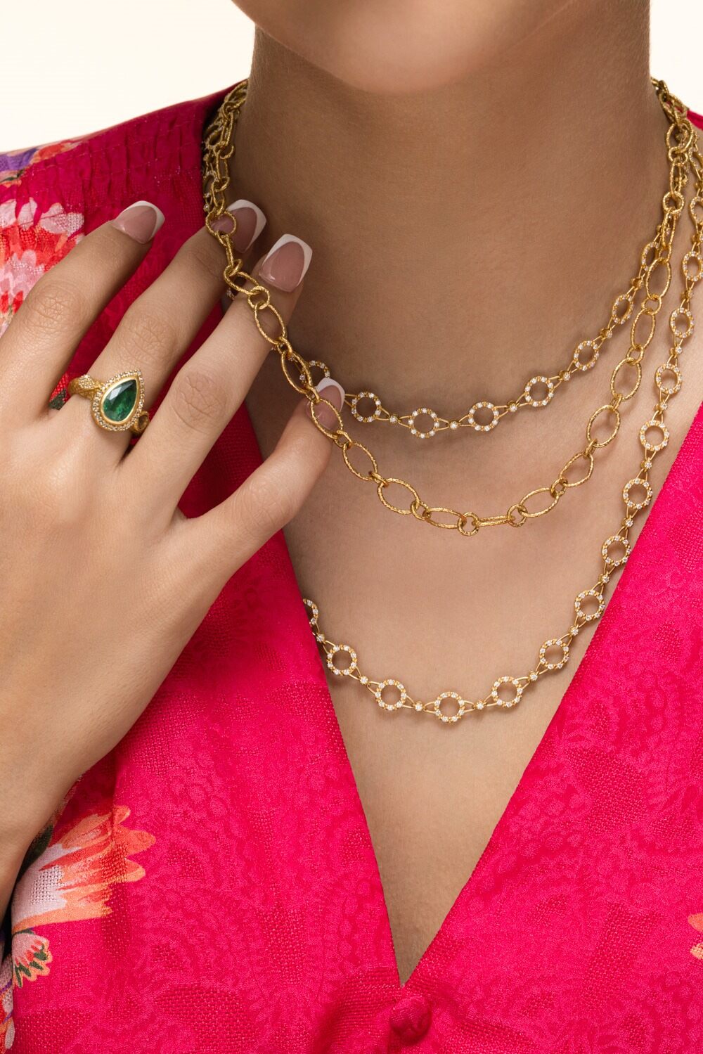 Oval Rubber Band Chain Necklace-YELLOW GOLD-18-JEWELRYFINE JEWELNECKLACE O-COOMI
