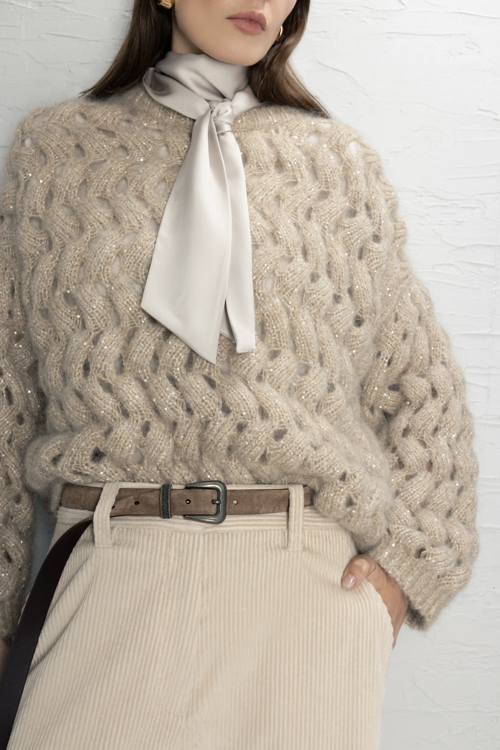 Dazzling Zigzag Cable Sweater