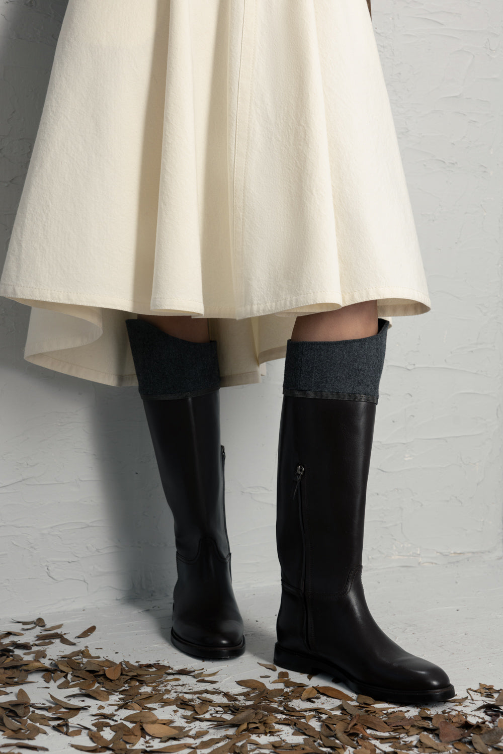 Monili Trim Matte Riding Boot