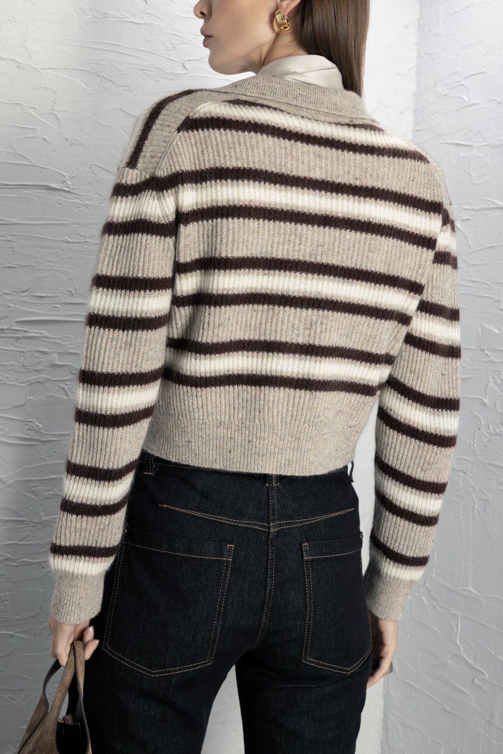 Sparkling Multi Stripe Button Cardigan