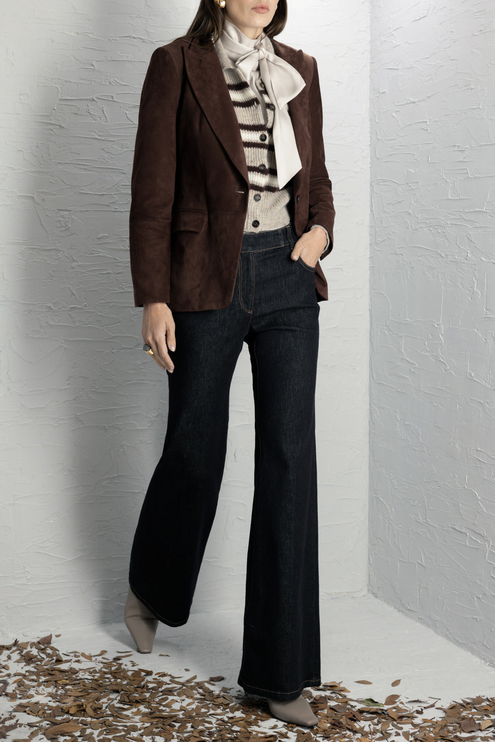 Single Breasted Suede Blazer