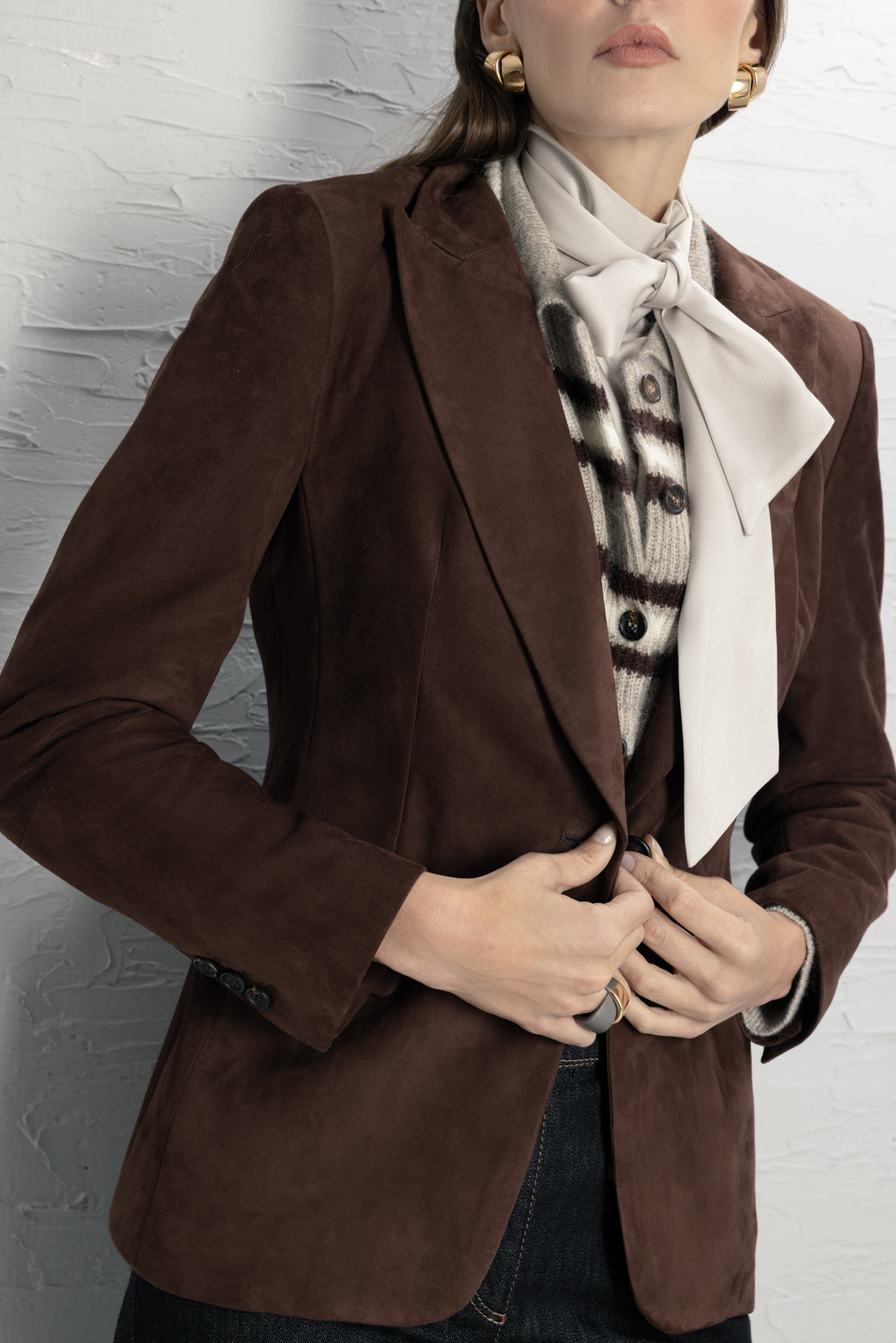 Single Breasted Suede Blazer