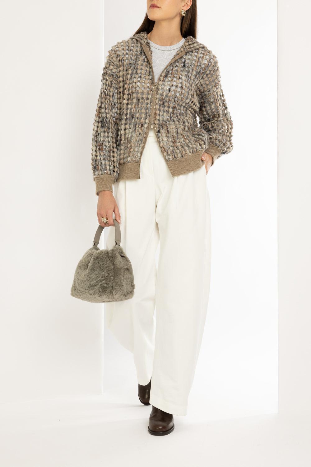 Embroidered Balloon Net Cardigan-PEAR MULTI-XS-CLOTHINGTOPCARDIGAN-BRUNELLO CUCINELLI