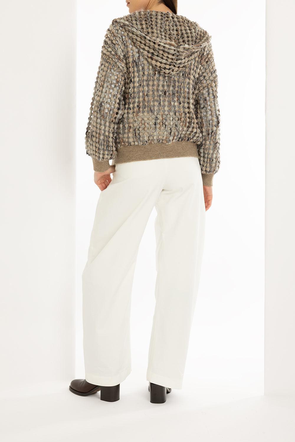 Embroidered Balloon Net Cardigan-PEAR MULTI-XS-CLOTHINGTOPCARDIGAN-BRUNELLO CUCINELLI