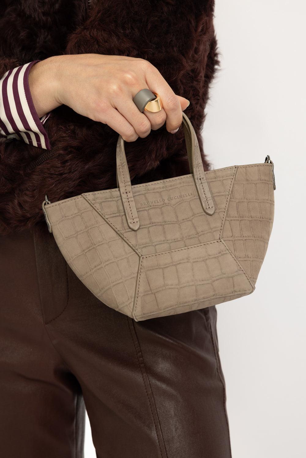 Mini BC Duo Bag - Chocolate Chip-CHOCOCHP-O/S-HANDBAGSHOULDER-BRUNELLO CUCINELLI