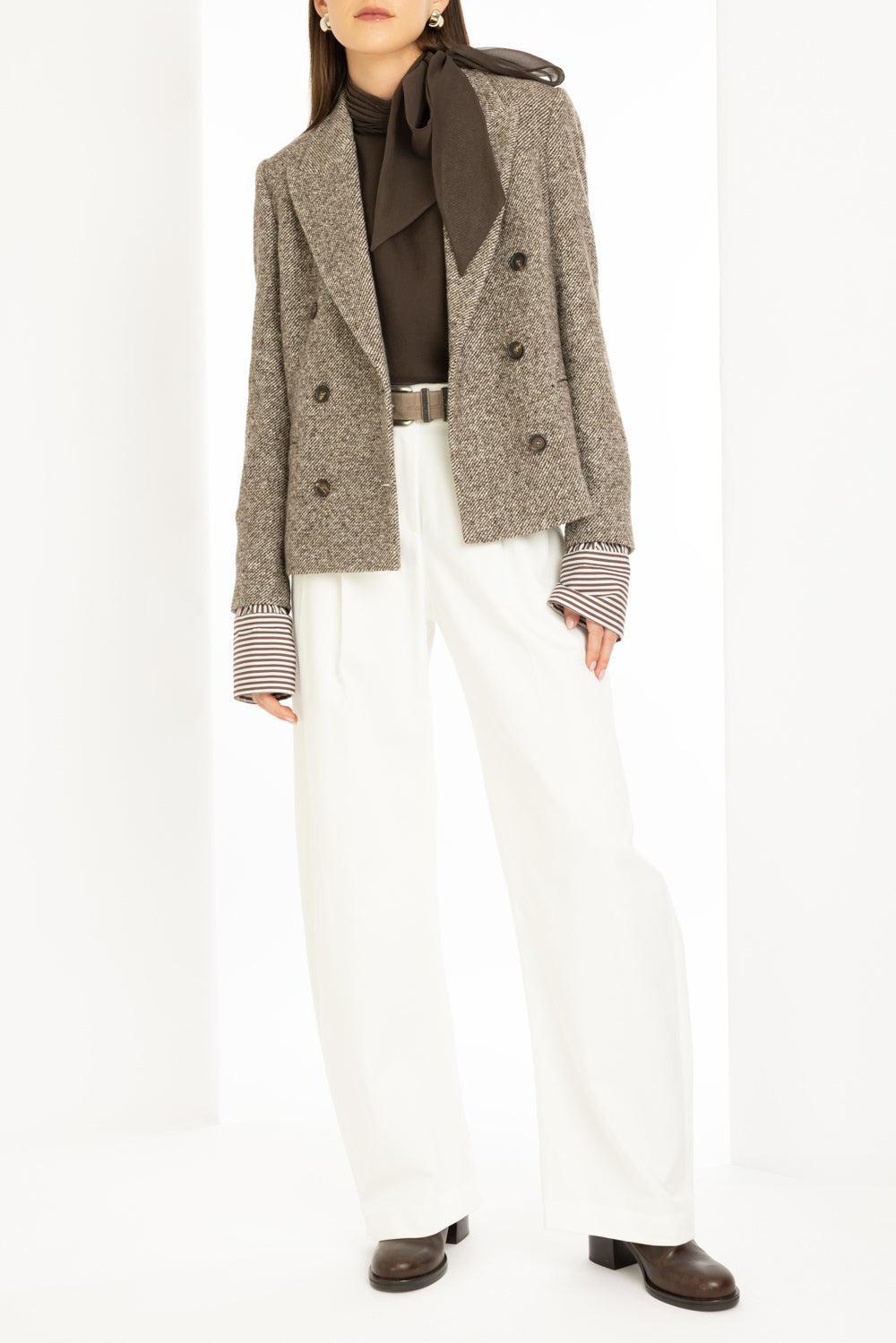 Three Ring Embossed Belt-TAUPE-S-ACCESSORIEBELTS-BRUNELLO CUCINELLI