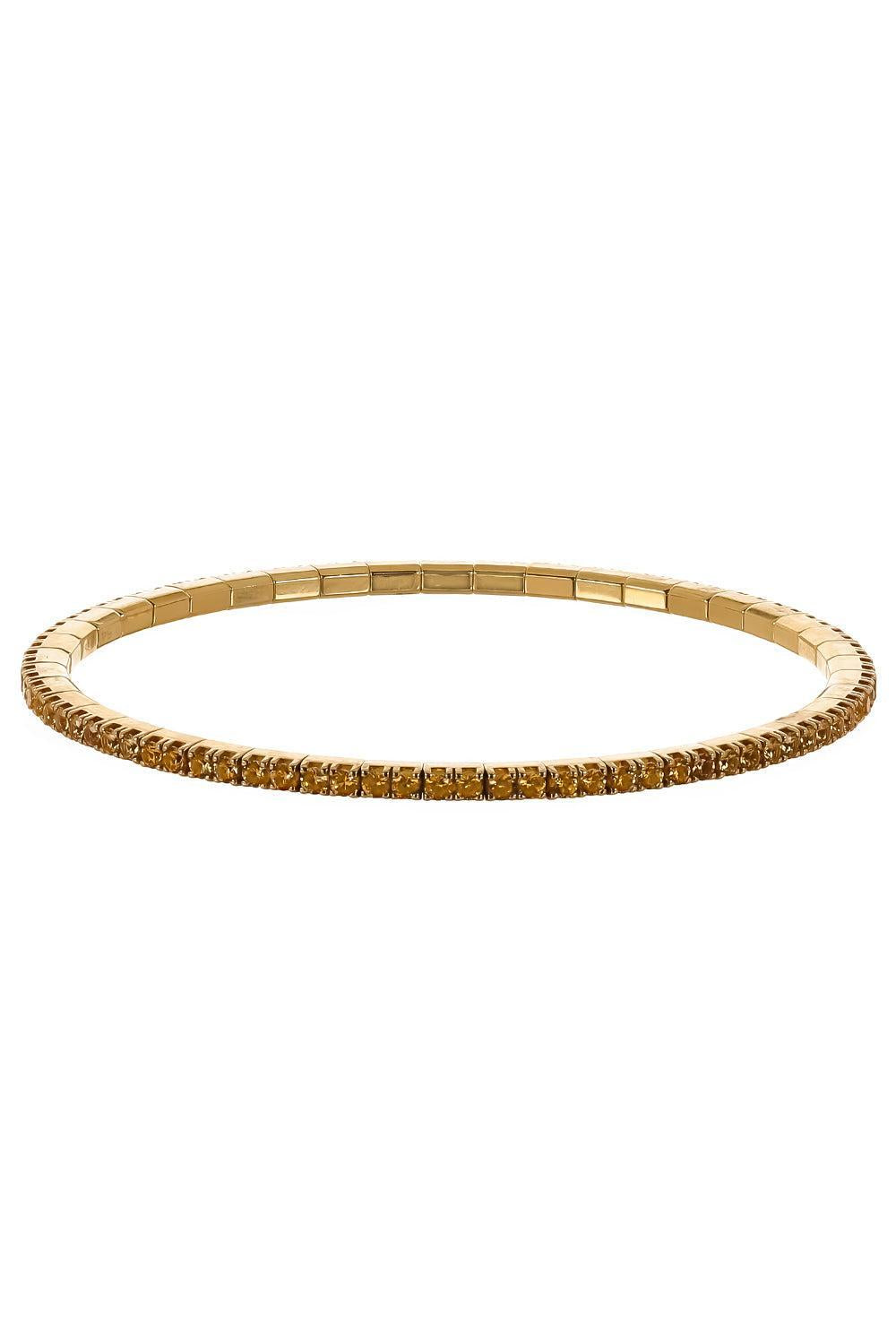 Yellow Sapphire Extensible Stretch Bracelet-YELLOW GOLD-JEWELRYFINE JEWELBRACELET O-ROBERTO DEMEGLIO