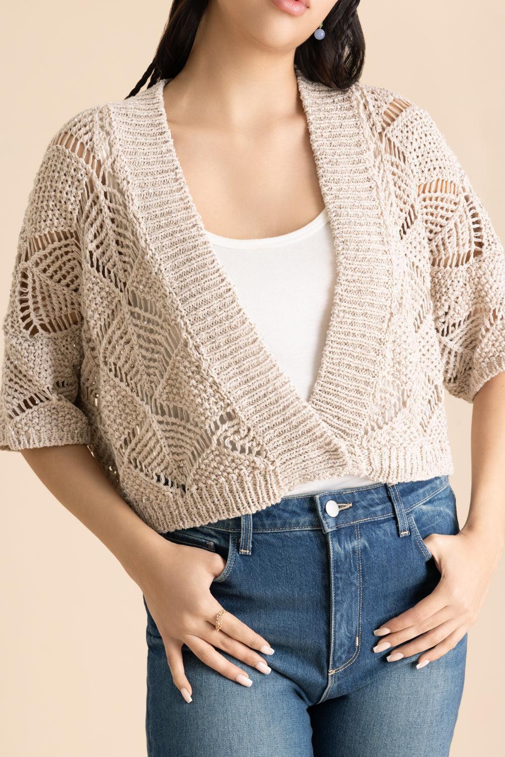Peonia Cardigan-BROWN-XS-CLOTHINGTOPCARDIGAN-ANTONELLI