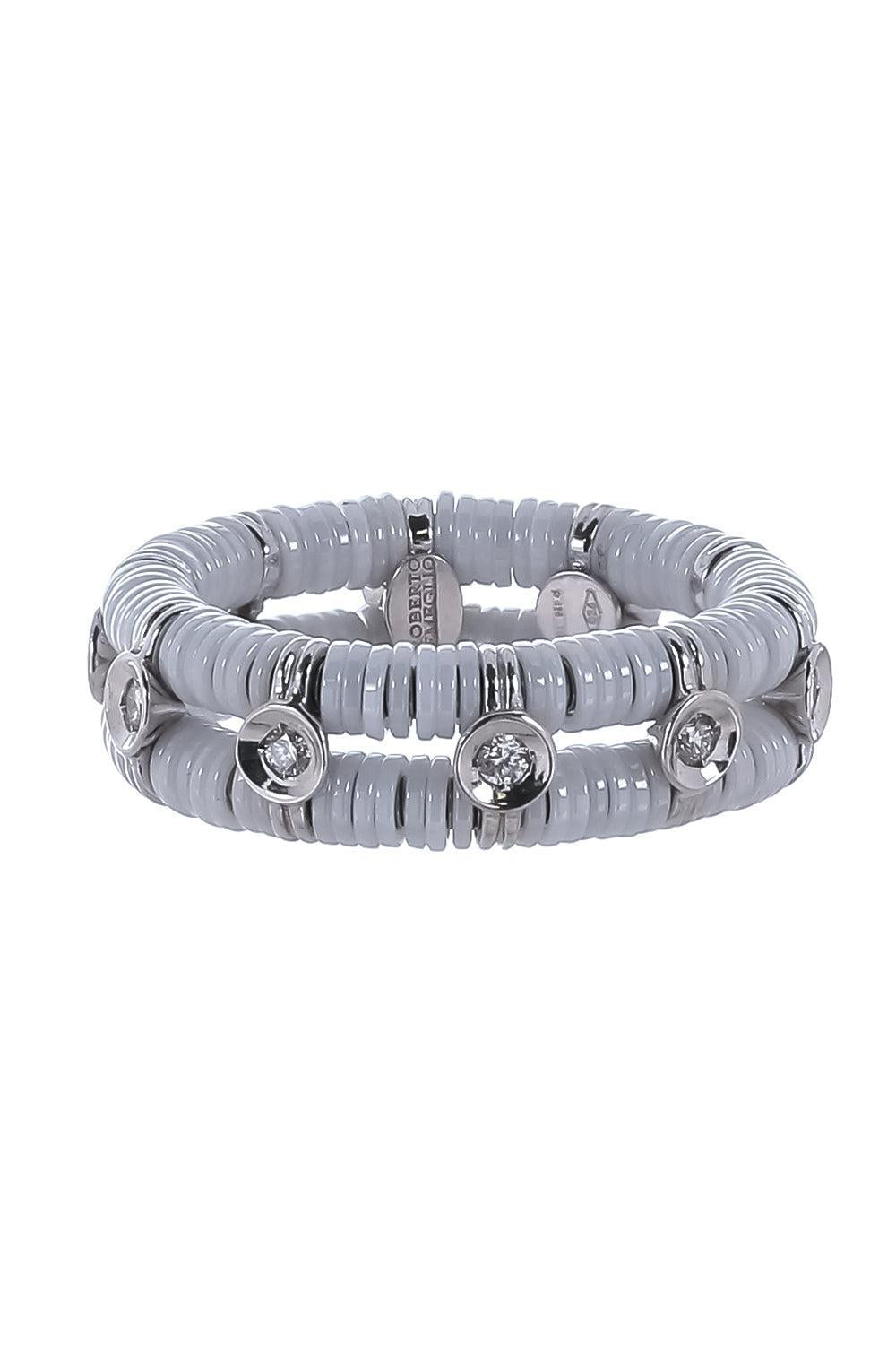 Diamond Two Row White Musa Ring-WHITE GOLD-6.5-JEWELRYFINE JEWELRING-ROBERTO DEMEGLIO