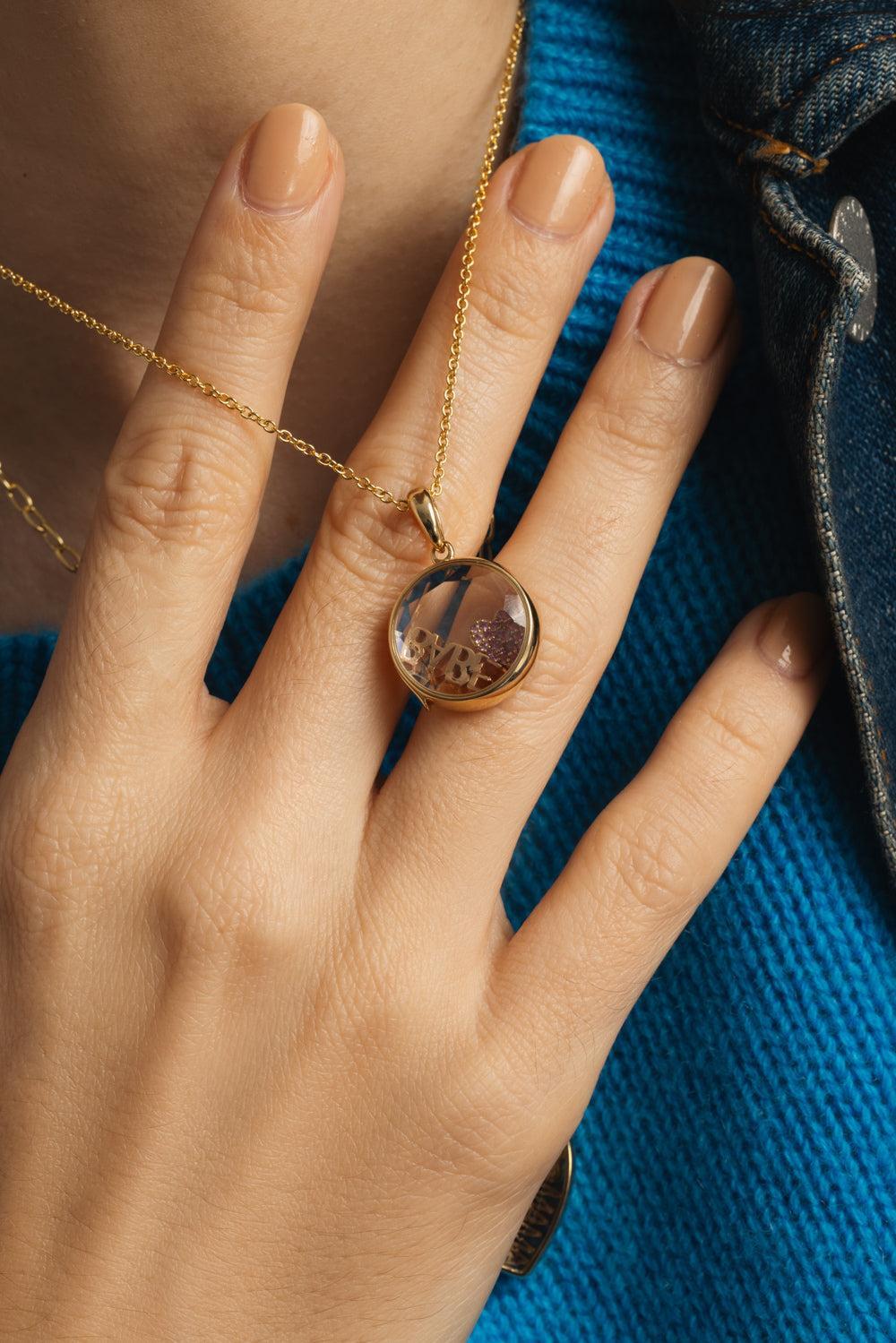 Babe Script Charm-ROSE GOLD-JEWELRYFINE JEWELPENDANT-LOQUET