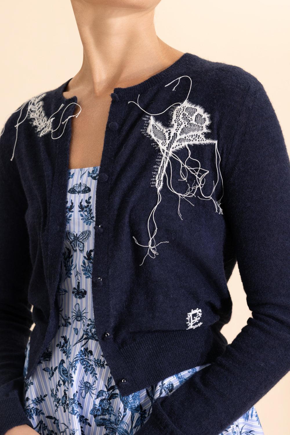 Fine Fitted Cardigan-BLUE-XS-CLOTHINGTOPCARDIGAN-ERDEM